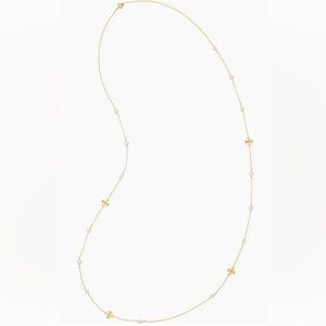 TORY BURCH KIRA PEARL DELICATE LONG NECKLACE